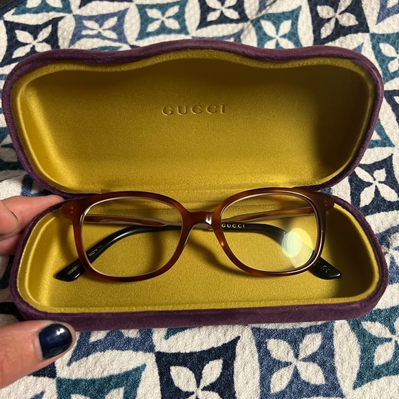 GUCCI EYEGLASSES FRAMES GG0202O 003 50-18-145 HAVANA / GOLD - Picture 2 of 9